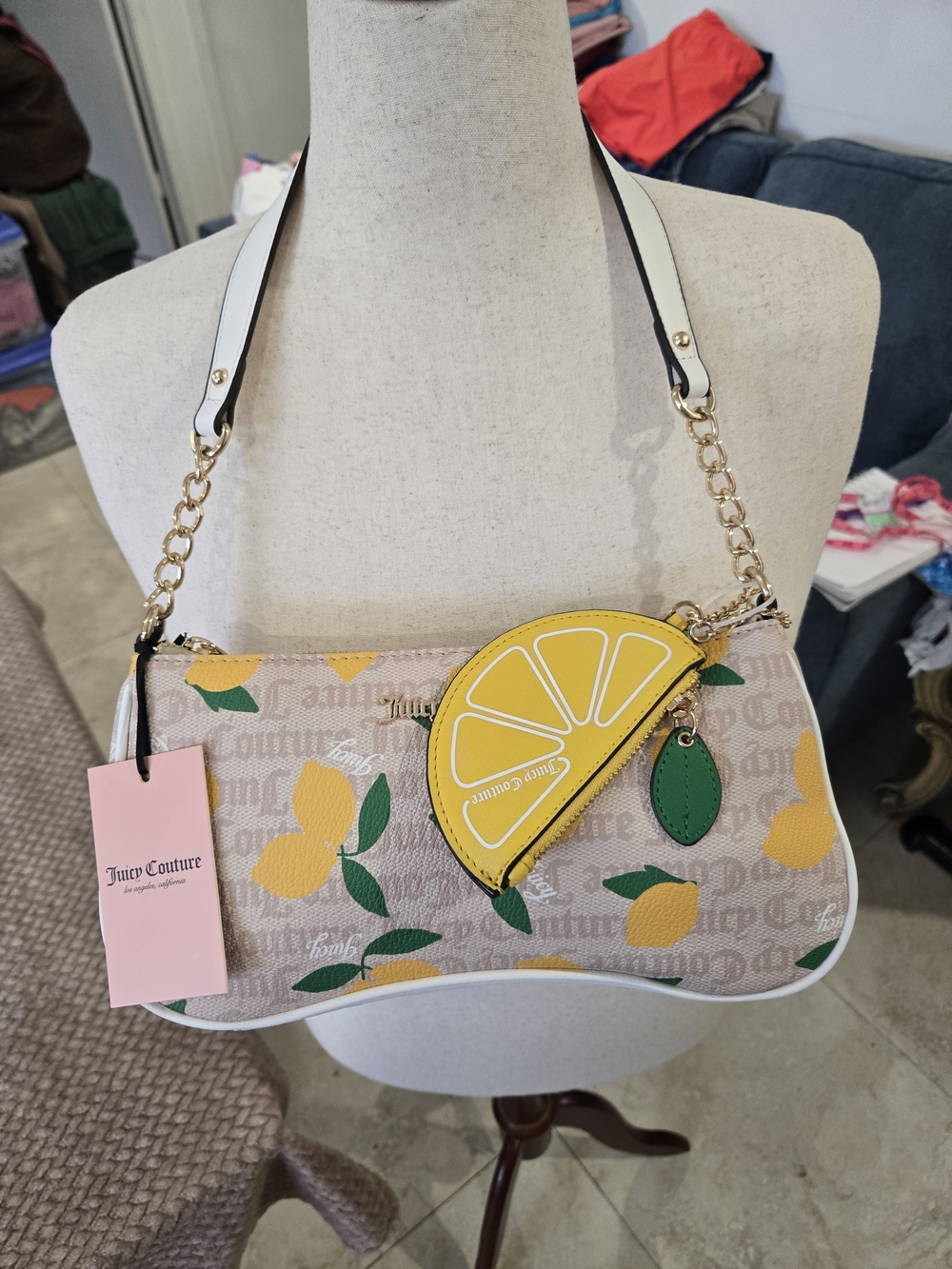 Juicy Couture Fruitful Lemon Print Shoulder Bag NWT ๐ Sandstone Multi - Picture 11 of 15